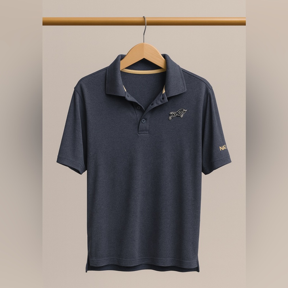 USNA Blue Polo Shirt with Embroidered Logo